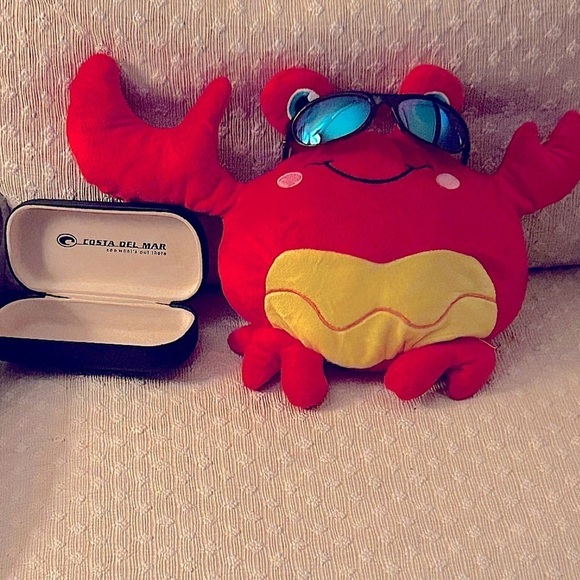 CRAB Stuffed Animal Red Yellow Blue Eyes Crab Party Humor Decor - Picture 2 of 10